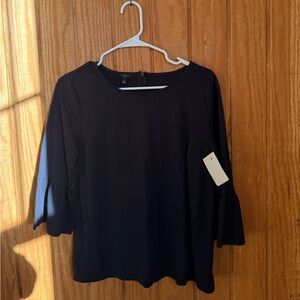 Talbots Black Women's Blouse with Bell Sleeves